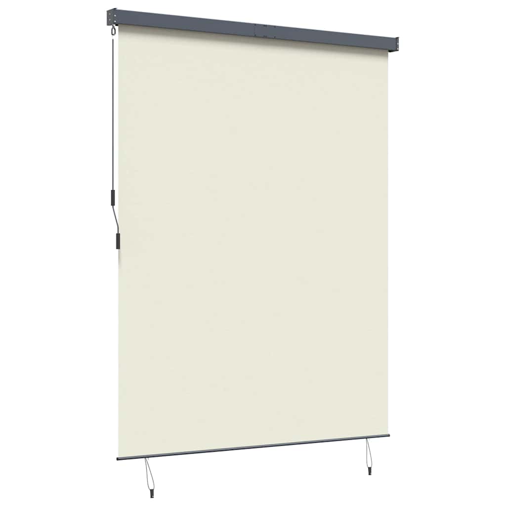 Outdoor Roller Blind Striped Manual Cream 200 x 250 cm Fabric